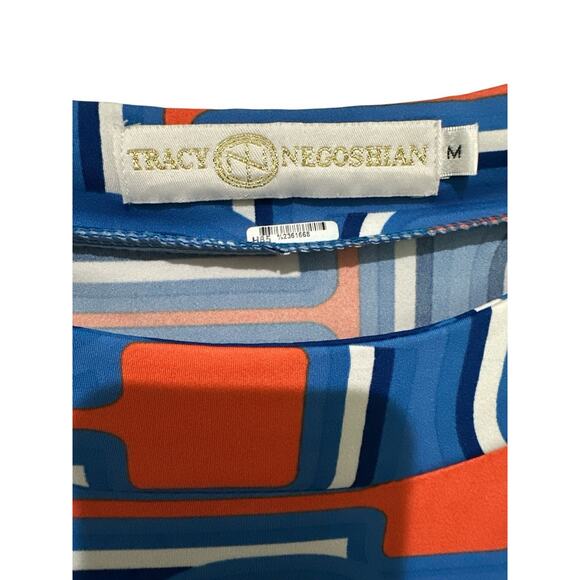 Tracy Negoshian Women M Shift Dress Artsy Retro Resort Cocktail Preppy - Picture 9 of 9